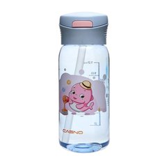 Пляшка для води CASNO 400 мл KXN-1195 Бузкова (Дельфін) з соломинкою