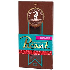 Шоколад черный Shoud'e Picant (розовый перец, 70% какао, 100г)
