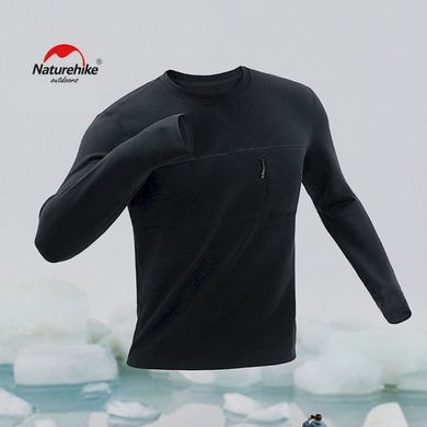 Термо-лонгслів чоловічий Naturehike NH22NY009, зима, розмір XL, чорний
