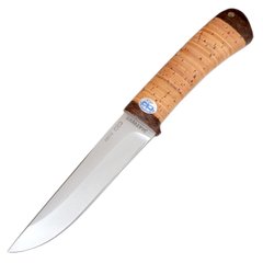 Нож АиР Лиса, рукоять береза (длина: 26.0см, лезвие: 14.0см), ножны кожа
