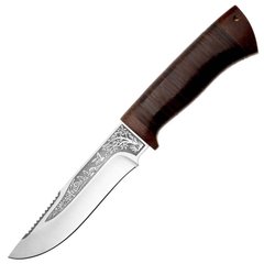 Нож АиР Стрелец, рукоять кожа (длина: 26.0см, лезвие: 13.8см), ножны кожа