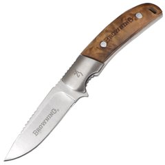 Нож фиксированный Browning Simple Classic (длина: 21см, лезвие: 9см), коричневый, ножны нейлон