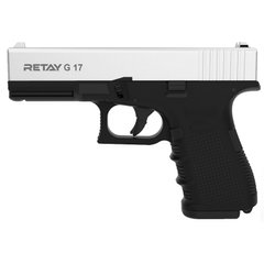 Пистолет сигнальный, стартовый Retay Glock G 17 (9мм, 14 зарядов), хром