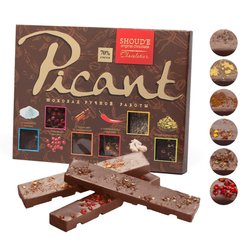 Набор шоколадных плиток Shoud'e Picant (6шт, 70% какао, 180г)